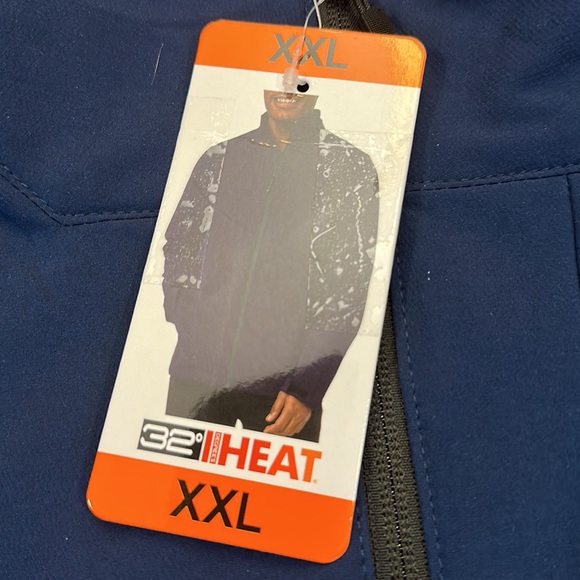 32 degrees heat men’s full zip jacket multiple pockets size XXL color, blue NWT - Picture 2 of 7